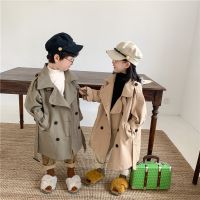 2-9y Kids Trench Coat Spring Autumn Boys Girls Jacket Overcoat Long Sleeve Turn-Down Collar Children Windbreaker Top Clothes