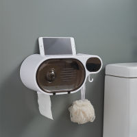 Toilet Roll Paper Holder Tissue Box Storage Box Garbage Storage Box Home Waterproof Plastic Durable Punch Free Paper Roll Rack