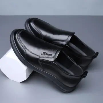 Pure leather hot sale black shoes