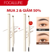 MUA 2 GIẢM 50% Chì trượt kẻ mày Focallure ngòi mịn mềm màu cao 0.16g