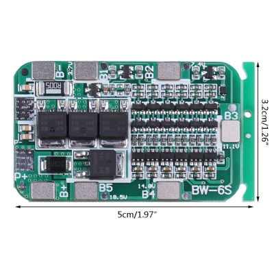 BMS 6S 25A 24V วงจรป้องกันแบตเตอรี่  BMS Li-ion ชาร์จแบตเตอรี่ลิเธียม board Battery 18650 Charger