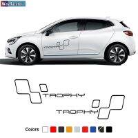 2 Pcs Racing Sport Car Door Side Stickers Body Decal For Renault Megane 2 3 4 Trophy RS GT Clio Twingo Logan Sandero Accessories