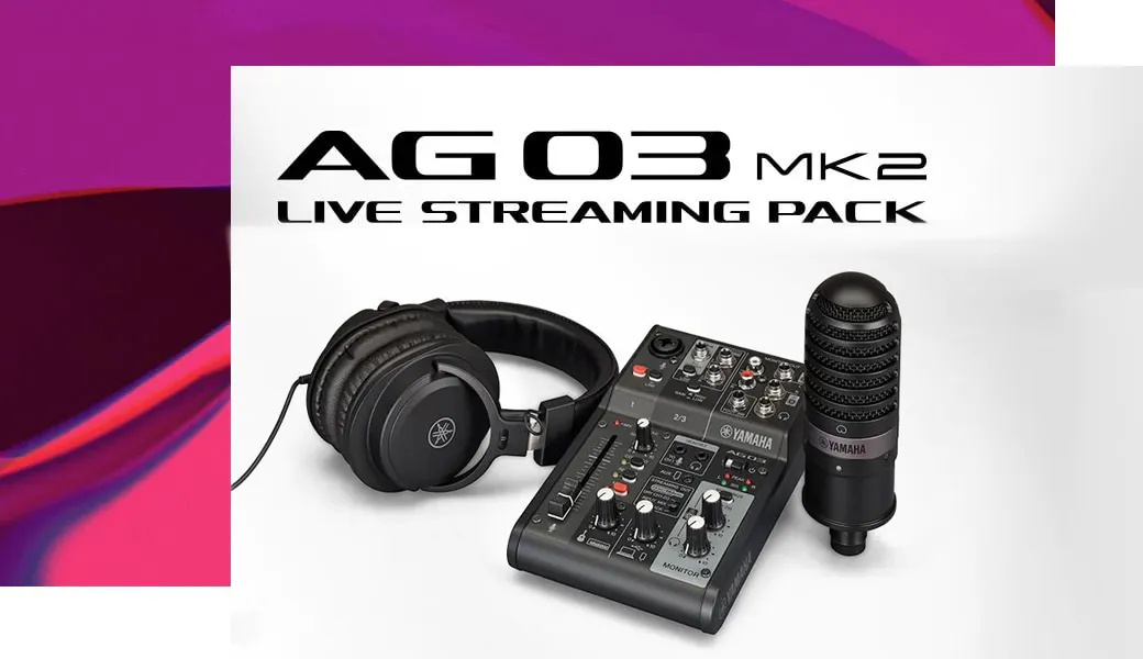 Yamaha AG03 Mk.II Livestream Set Pack Bundle with