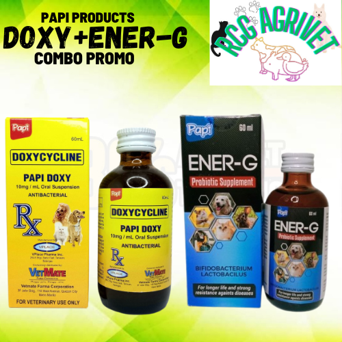 [RCG AGRIVET] PAPI PRODUCTS COMBO/ DOXY+ENER-G/ANTIBACTERIAL/PROBIOTICS ...