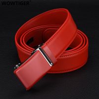 [A Motion045] WOWTIGER MenColor 3.5เซนติเมตร CowStrap HighAutomatic หัวเข็มขัดเข็มขัดสำหรับผู้ชายและผู้หญิงของขวัญวันหยุด