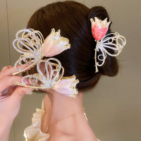 Advanced Sense Hair Grab Flower Design Firm Fashion Shark Clip Cute Sweet Temperament