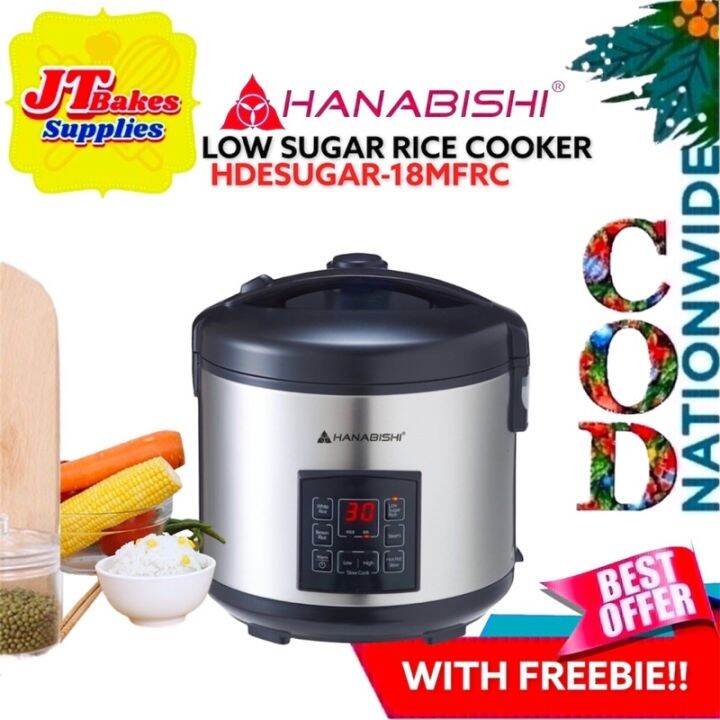 Hanabishi Low Carb Sugar Rice Cooker HDESUGAR18MFRC with Freebie