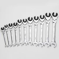 Tubing Flex Head Ratcheting Wrenches Set Tubing Ratchet Combination Wrench Gear Tube Wrench Car Repair Oil Wrenches Retailsale