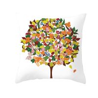 YWZN Colorful Tree Pillow Case Decorative Printing Colorful Tree Pillow Case Polyester Pattern Tree Pillow Case Kussensloop (Contact the seller to support free customization. Double sided printing design for pillows)