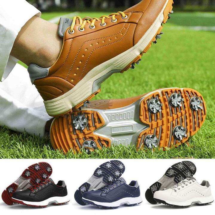 Professiona Waterproof Golf Shoes For Men With Spikes Trainers Big