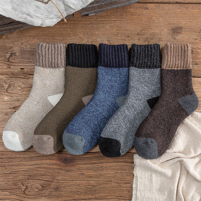 5PairsLot Winter Thicken Wool Socks Mens High Quality Towel Keep Warm Sock Cotton Christmas Gift Socks For Male Thermal 38-45