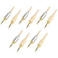 10Pcs Stereo 3.5mm Connectors 3.5mm Jack Male Connector 3.5 mm Stereo Connector with Protecting Tail Gold Plated 3 Poles Plug 3.5mm Jack Male Connector Earphone Jack DIY
