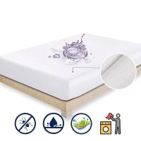 【hot】！ Mattress Cover King Size Hotel Color Fitted Sheet Protector Anti-mites Bugs Bedsheets