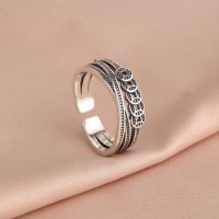 [COD] old-fashioned opening ring female trendy ins cold lucky money coin index finger anti-Thai five copper