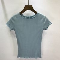 Women Crop Tops Soft and Stretchy Short Sleeve T-shirts Basic Cropped Top