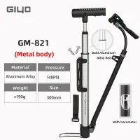 Giyo Road Bike High Pressure Portable Floor Inflator Hidden Hose 140psi Bicycle Mini Pump Presta Schrader Valve MTB Hand Pump