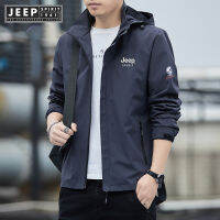 JEEP SPIRIT 1941 ESTD เสื้อแจ็กเก็ตเข้ารูปพอดีสำหรับวัยรุ่นใส่เที่ยวฤดูใบไม้ผลิและฤดูใบไม้ร่วง