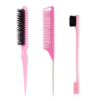 【CC】 3Pc Teasing Back Hair Brushes With Sided And Rat Tail Combs Hairdressing Styling Tools