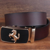 one layer of leather Men Quality Luxury genuine Leather Belts fo rsuit Strap Male Automatic Buckle ratchet plus size 150