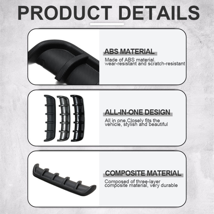 กันชนหลังสปอยเลอร์ตัวเบนฉลาม-ตัวกระจายแสง6ครีบฉลามสปอยเลอร์ลิปสีดำ-คาร์บอนไฟเบอร์สำหรับ-toyota-mazda-อีซูซุมิตซูบิชิ