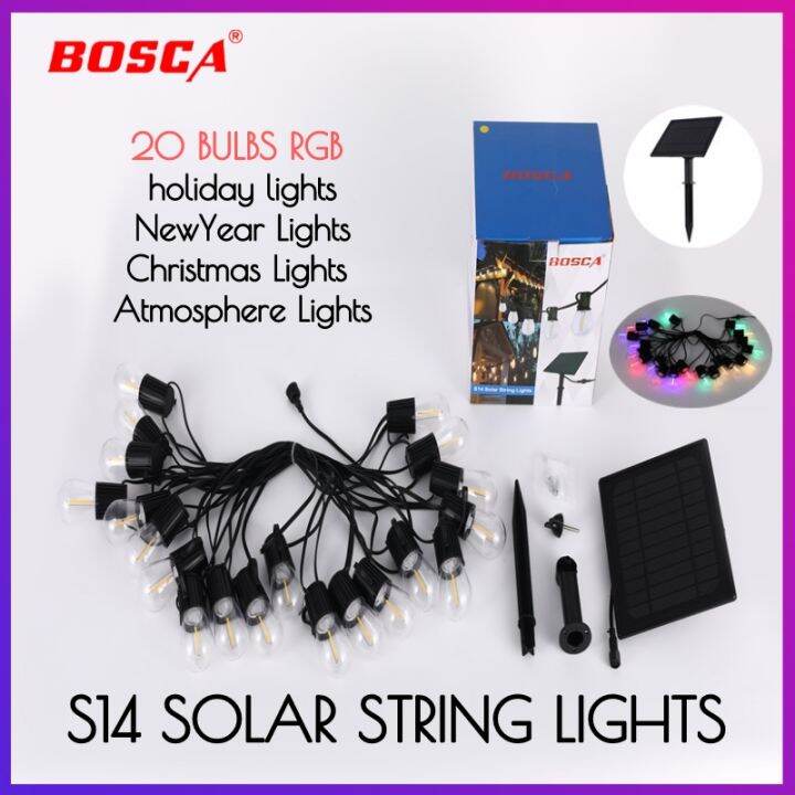 BOSCA 20 Bubls S14 Outdoor Waterproof Solar String Lights Christmas