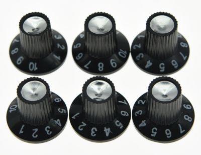 Pack of 12 Guitar Amplifier Knob AMP Knob Black Silver Skirted Knobs Guitar Bass Accessories