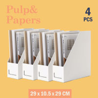 Pulp&amp;Paper ECO กล่องแฟ้มจัดระเบียบแฟ้ม เอกสาร นิตยสาร หนังสือ พับเก็บได้ - 4 ชิ้น