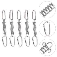 5pcs Steel Tent Rope Tightener with Carabiner Camping Pegs Windproof Spring Tent Buckle Camping Tent Travel Rope Tensioner