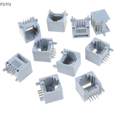 FUYU 10ชิ้น/ล็อต RJ45 8P8C คอมพิวเตอร์ Internet Network PCB JACK SOCKET