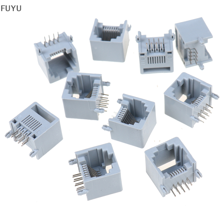 fuyu-10ชิ้น-ล็อต-rj45-8p8c-คอมพิวเตอร์-internet-network-pcb-jack-socket