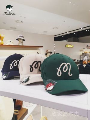 South Korea Malbon หมวกกอล์ฟหมวกบุคลิกภาพกอล์ฟสไตล์เดียวกันสำหรับผู้ชายและผู้หญิงสไตล์หมวกเบสบอลใหม่