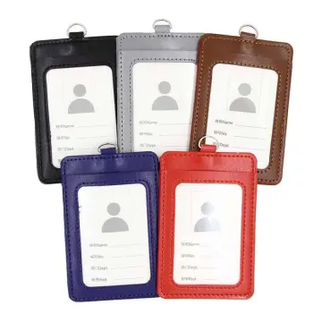 PU Leather ID Badge Card Pocket Holder with Lanyards - China ID Badge Holder  and ID Card Holder price