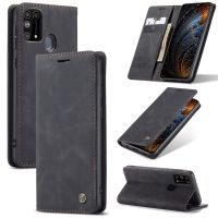 สำหรับ Samsung Galaxy M31 R etro กระเป๋าสตางค์ Case หรูหราบัตรเครดิตยืนแม่เหล็กหนังพลิกปกปลอกสำหรับ Samsung M31