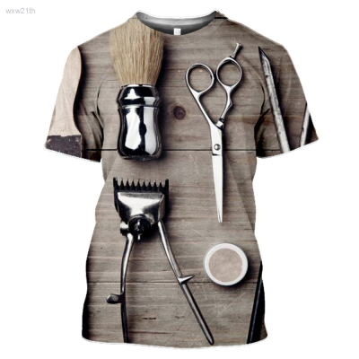 2023 Casual Short Sleeve T-shirt 3d Printed Retro Hair Cutting Accessories Mens Summer Fashion T-shirt Unisex
