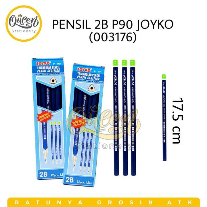 2 PCS PENSIL 2B P90 JOYKO (003176) / PENSIL KAYU / PENSIL UJIAN ...