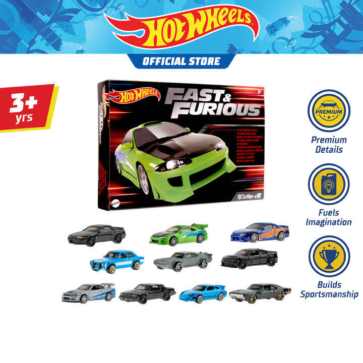 Hot Wheels Fast & Furious 10 Pack ฮอตวีล รถฟาสต์แอนด์ฟิวเรียสแพ็ก 10