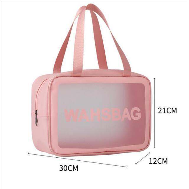 ใหม่-กันน้ำ-washbag-กรณีเครื่องสำอางใสความจุขนาดใหญ่แบบพกพาเดินทางแต่งหน้าออแกไนเซอร์จัดเก็บกระเป๋าพีวีซีซิปกระเป๋าถือ