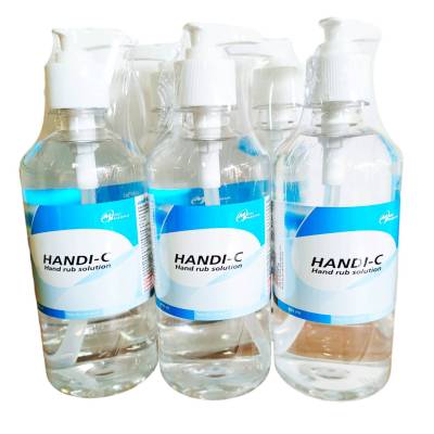 ขายถูก แพ็ค 6 ขวด แฮนด์ดีซี HANDI-C แอลกอฮอล์ แฮนด์รับโซลูชัน ไม่ต้องใช้น้ำ HANDI-C Hand rub solution ขนาด 450มล.
