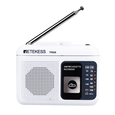 Retekess TR606 FMAM Portable Radio with Cassette Playback Voice Recorder Support Built-inExternal Microphone Recording