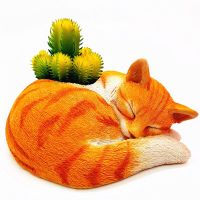 Cute Sleeping Cat Flower Pot 3D Silicone Mold Resin Gypsum Candle Concrete Crystal Drop Glue Tool DIY Handmade Ornament Crafts  Modelling Sculpting