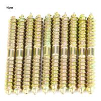 10Pcs 6x60mm Dowel Screws Woodworking Furniture Connector Double Ended Screw self tapping screws tornillos Fasteners