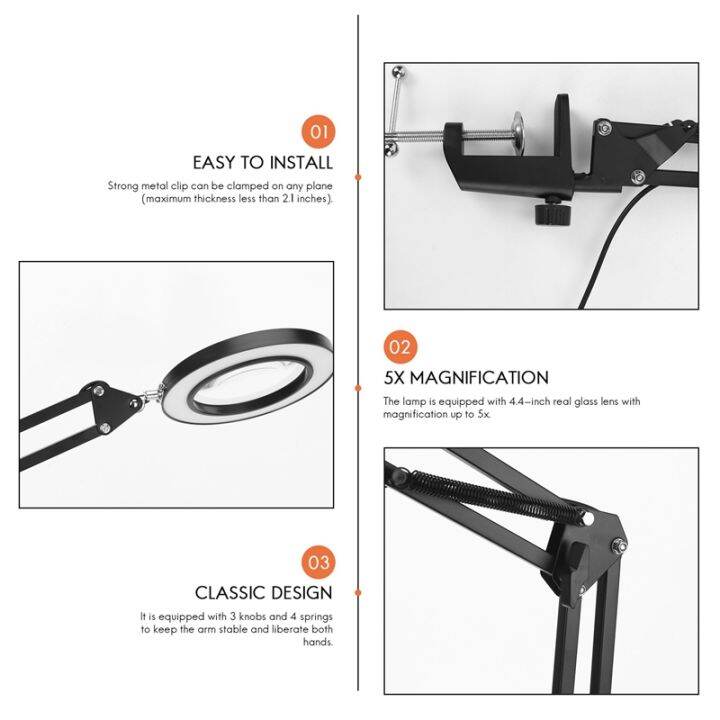 led-magnifying-lamp-with-clamp-10-levels-dimmable-3-color-modes-5-diopter-real-glass-lens-adjustable-swivel-arm-lighted-magnifier-light-for-desk-table-craft-workbench