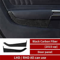 Carbon Fiber Car Front Door Panel Trim Cover Decal For Ford Mustang 2015-2021 Interior Accessories