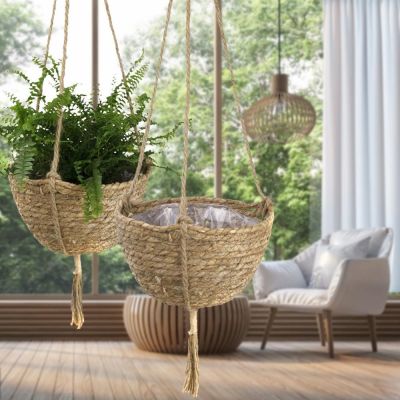 [Like Activities]สวนแขวนชาวไร่ Macrame PlantBasket เชือกปอทอในร่ม OutdoorPot HolderHangers ตกแต่งบ้าน