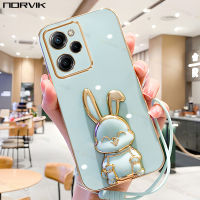 NORVIK Azure เคสมือถือชุบโลหะหรูพร้อมที่ยึดคันเบ็ดและสายคล้องสำหรับ Xiaomi 13 Redmi K60 Note 12 POCO F5 M5 12T 12C 11S 11T 10T 10A 10C M5S M4 X5 X4 F4 c40 GT Lite Pro Plus 4G 5G NE ปลอกอ่อน N1-2