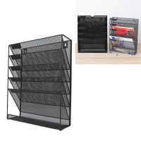 Wall File Organizer 5 กระเป๋าโลหะทนทานประหยัดพื้นที่ Wall Mount Wall ผู้ถือแฟ้มสำหรับแฟ้มเอกสาร Notebook