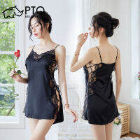 สายเดี่ยวรัดชุดชั้นในเซ็กซี่ใหม่ลูกไม้ขนาดใหญ่ Nightdress ล่อใจชุดนอนเข้าชุดที่บ้านสำหรับสุภาพสตรี PTQ