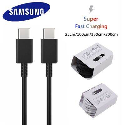 [HOT RUXMMMLHJ 566] สาย S23 Samsung S22แบบดั้งเดิม,สาย S21ที่ชาร์จความเร็วสูง Super PD แบบ Ultra PD 3A USB C เพื่อพิมพ์เส้น C 25CM/1/1.5/2M สำหรับ Galaxy S20FE Z Z พับ3 4