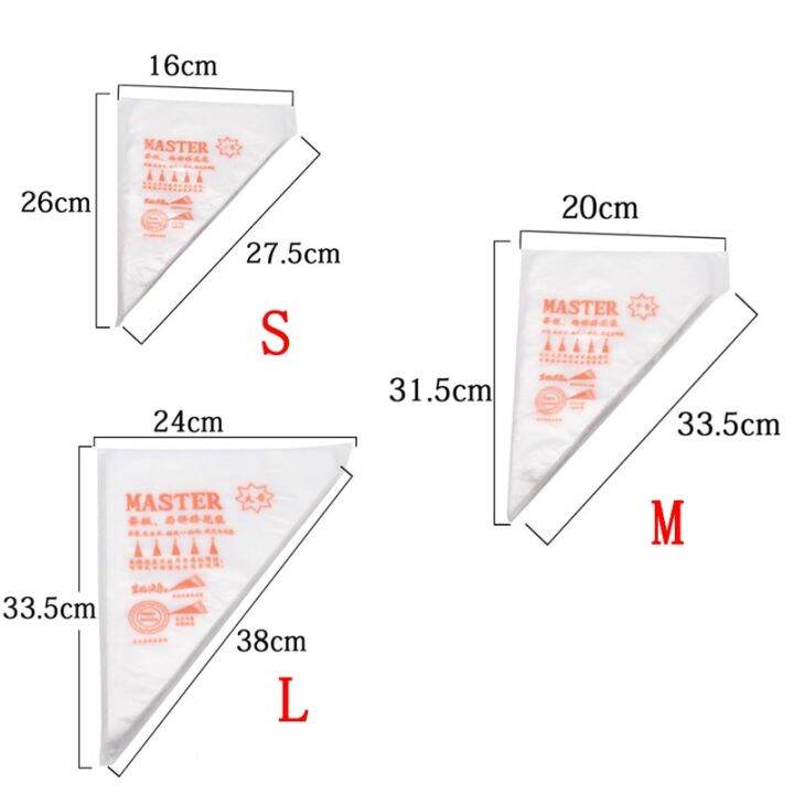 ถุงตกแต่งครีมเค้กถุงขนมแบบใช้ครั้งเดียวทิ้ง50-20ชิ้น-s-m-l-อุปกรณ์ทำเค้กเครื่องมือเคล็ดลับการทำขนมกระเป๋าใส่ไปป์ไอซิ่งสำหรับอบในครัว