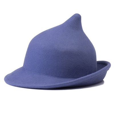 หมวกแก๊ปโผล่ฮาโลวีนผู้หญิงหญิงสาวผ้าซาตินสีม่วงเครื่องประดับปาร์ตี้หมวกคอสเพลย์แม่มด
